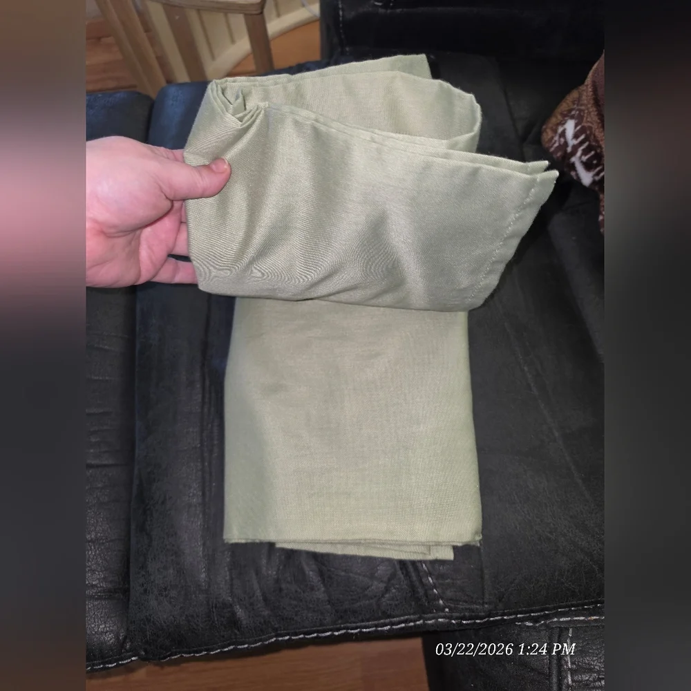 2 Ruffled Valance Curtain in Sage Green
